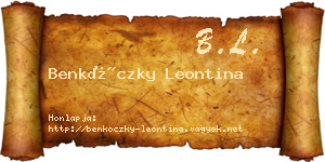 Benkóczky Leontina névjegykártya